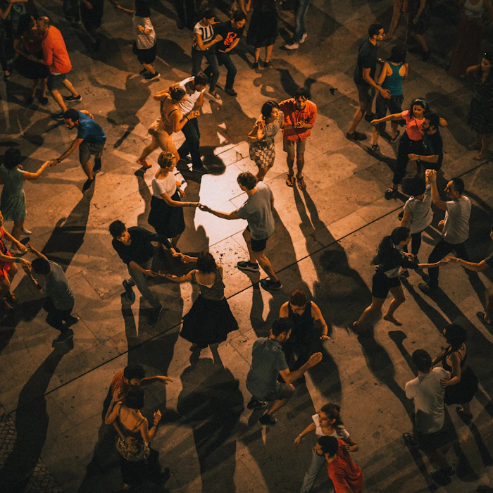 Blues dancing couple